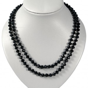 Necklace black crystal bead