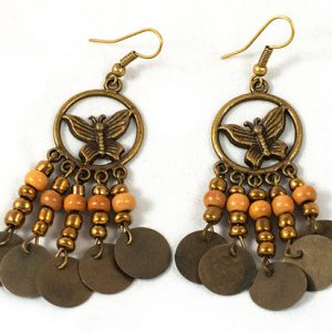 Earings - metal patterned butterfly