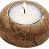 Fossil-stone D-Shape Candle Holder