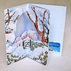 3D Corner Handmade Christmas Card - Winter Farm