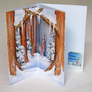 3D Corner Handmade Christmas Card - Reindeer