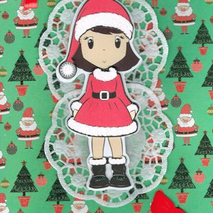 Handmade Christmas Card - Little Snow Girl