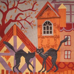 Tapestry Cushion Cover Cat's Life - Autumn