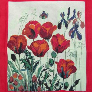 Tapestry Cushion Cover Red Poppies