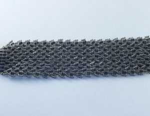 Wide Grey Bead Bracelet