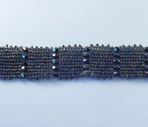 Grey-blue Bead flat bracelet