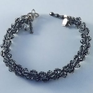 Grey Bead Spiral Bracelet