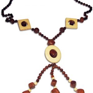 Fancy necklace made from wooden details and beads
