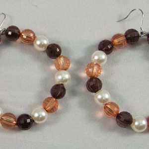 Earrings beads brown mix