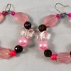 Earrings beads black pink mix