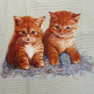 Tapestry Cushion Cover with two cute red kittens